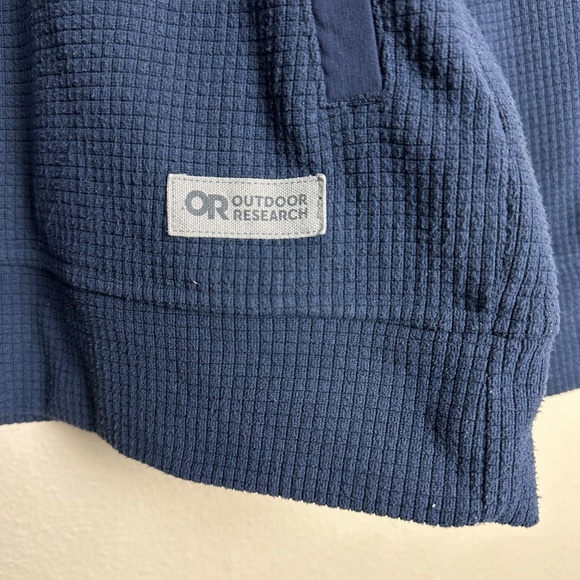 Outdoor Research Men’s Trail Mix Snap Pullover Large Waffle Fleece Blue - Picture 5 of 5